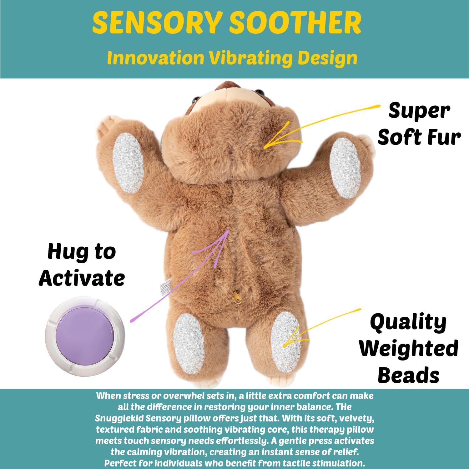 Sloth Weighted Sensory Pillow – 11x20"
