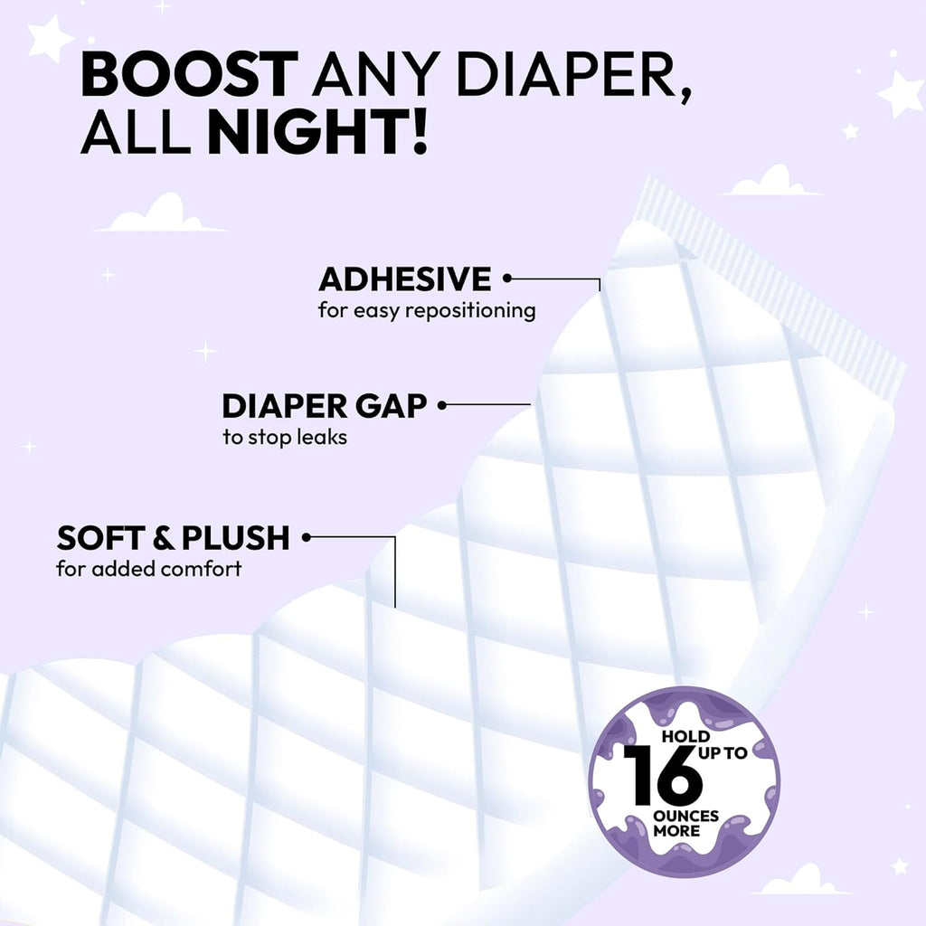 Diaper Booster Pads Overnight – Adhesive Diaper Inserts for Boys & Girls