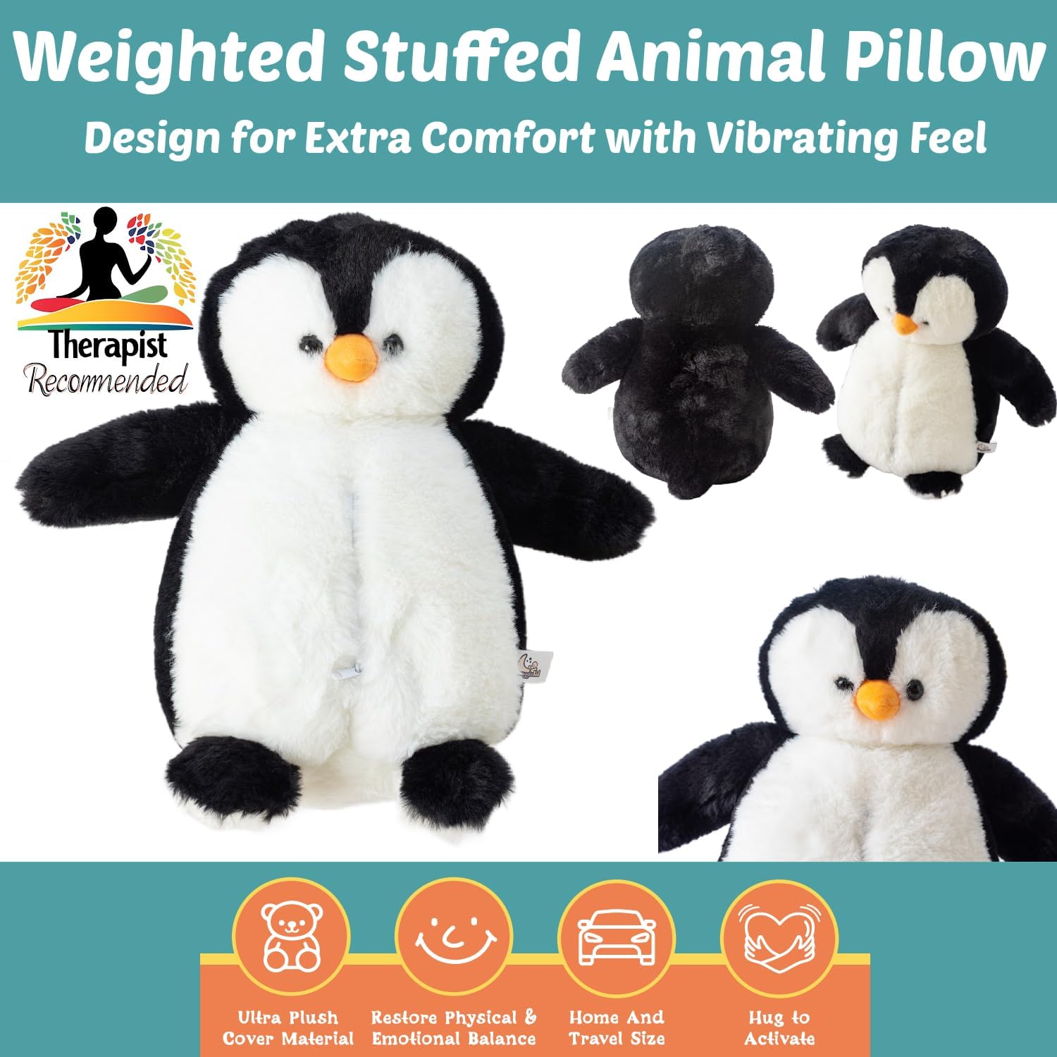 Penguin Weighted Sensory Pillow – 11x20"