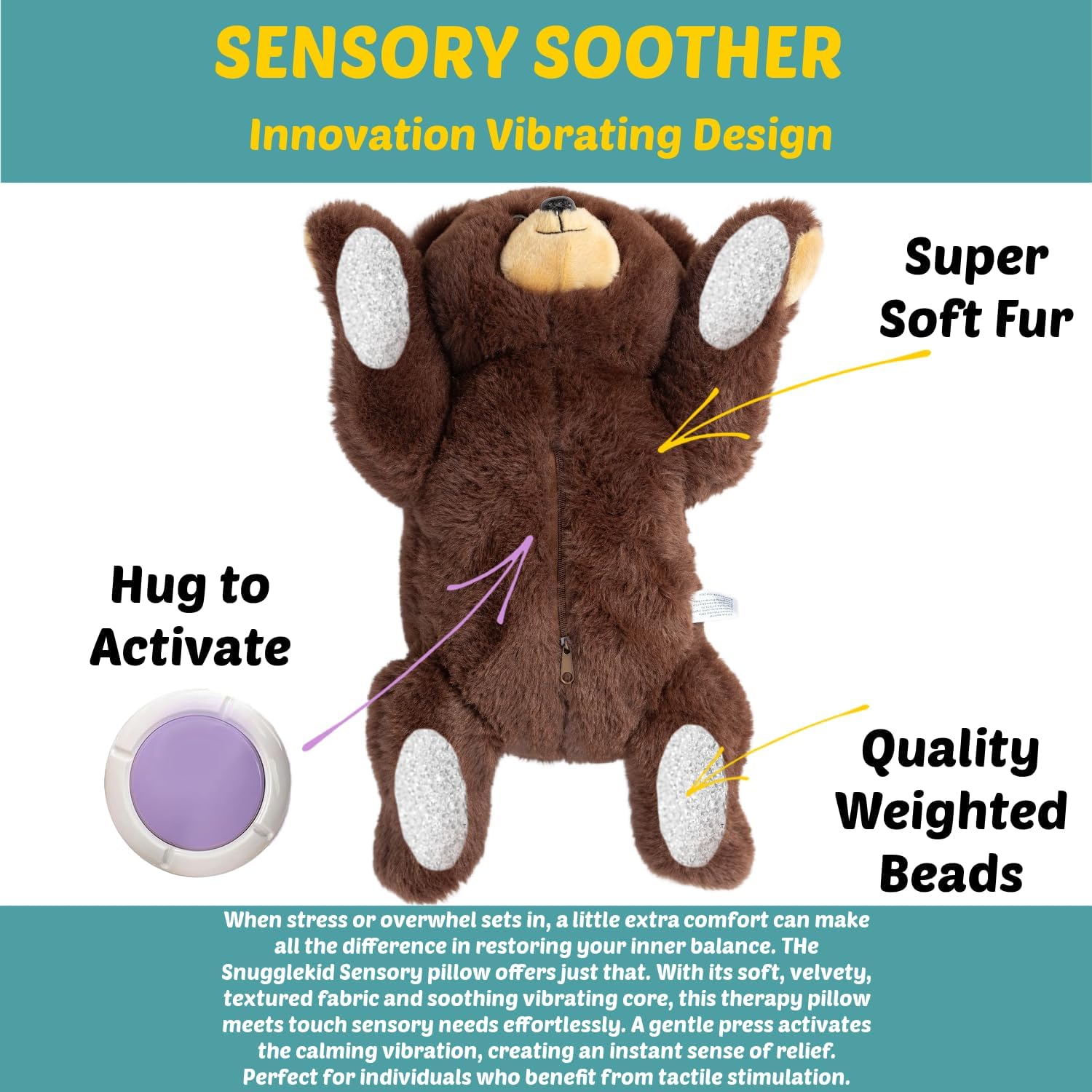 Bear Weighted Sensory Pillow – 11x20"
