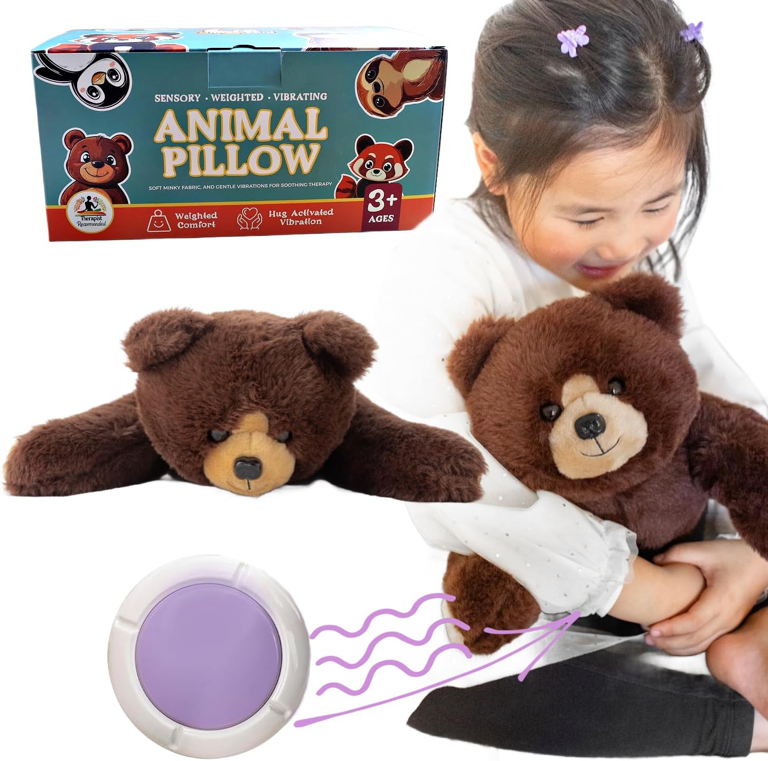 Bear Weighted Sensory Pillow – 11x20"