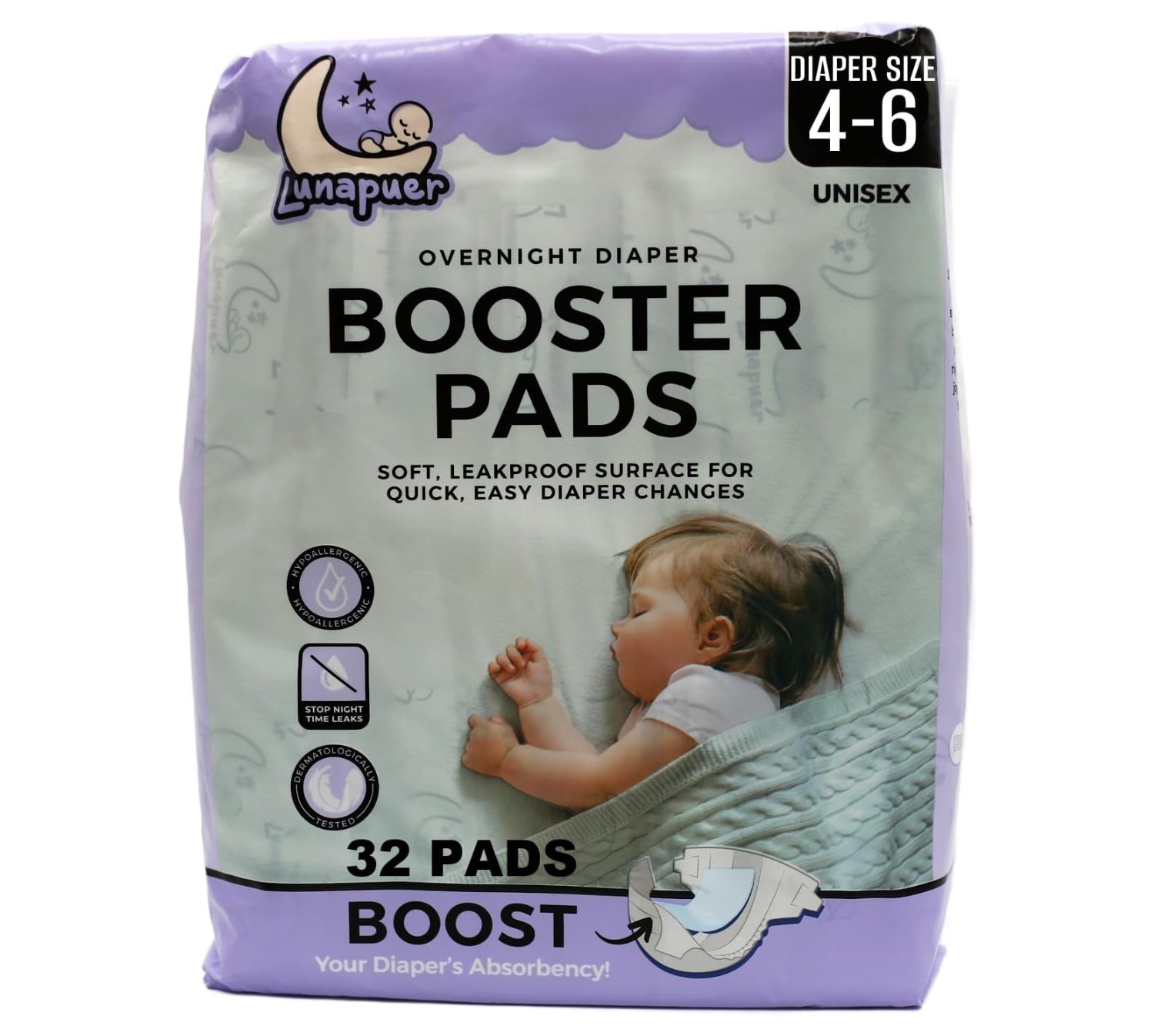 Diaper Booster Pads Overnight – Adhesive Diaper Inserts for Boys & Girls